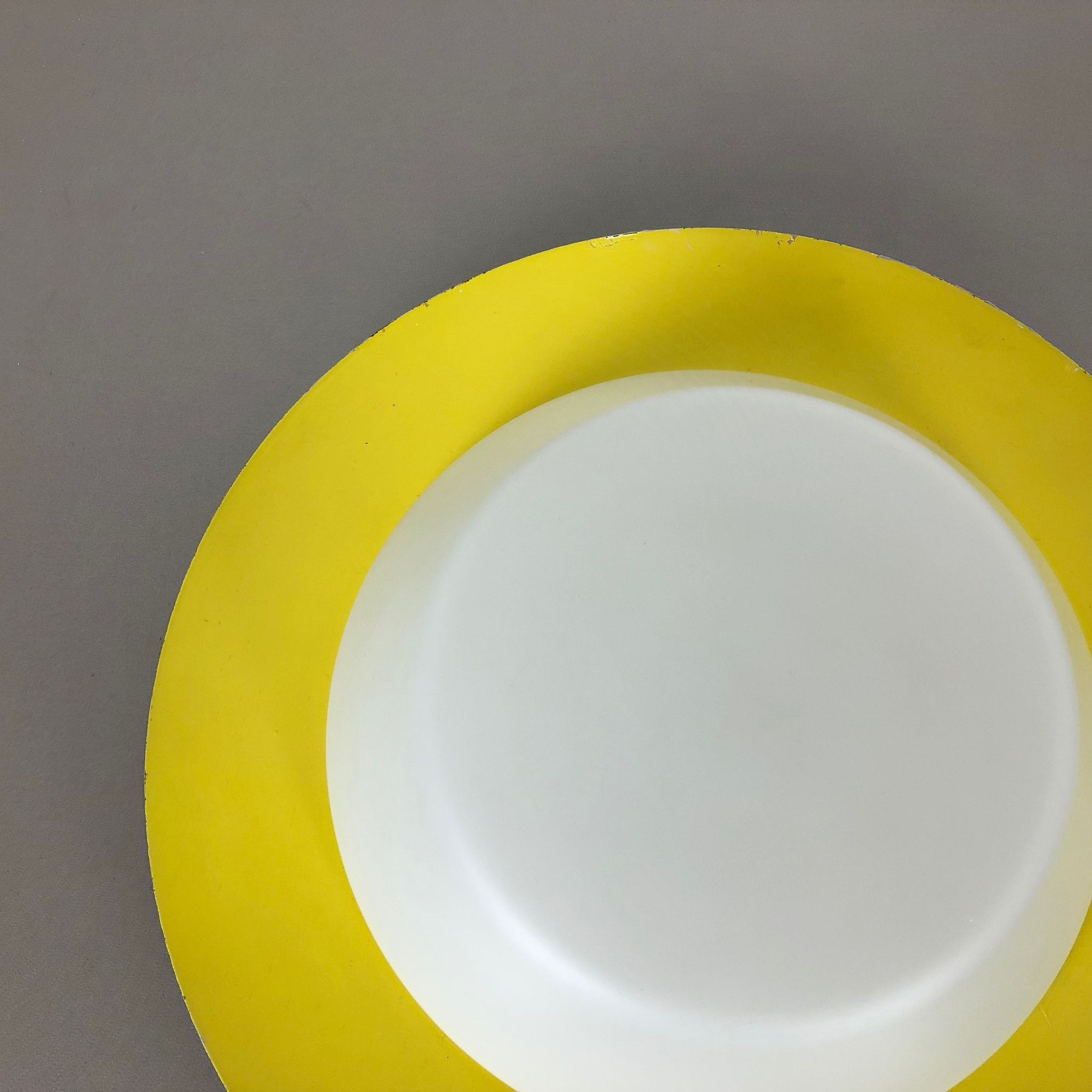 Metal opaline glass wall light, yellow, Italy, 1960s