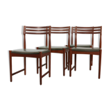 Bovenkamp Vintage Design Teak Wooden Dining Chairs with Leather Upholstery