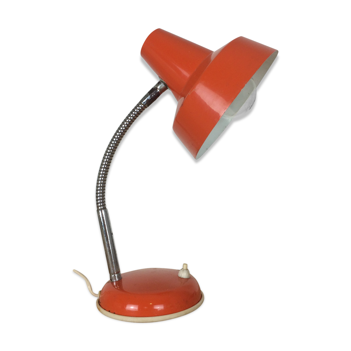 Vintage orange metal desk lamp