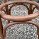 Lot de 7 tabourets de bar en bois courbé assise skaï rouge