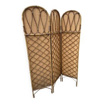 Rattan and bamboo screen