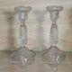 Set of 2 Vallerysthal pressed glass candle holders – 1920-1950, Art Deco