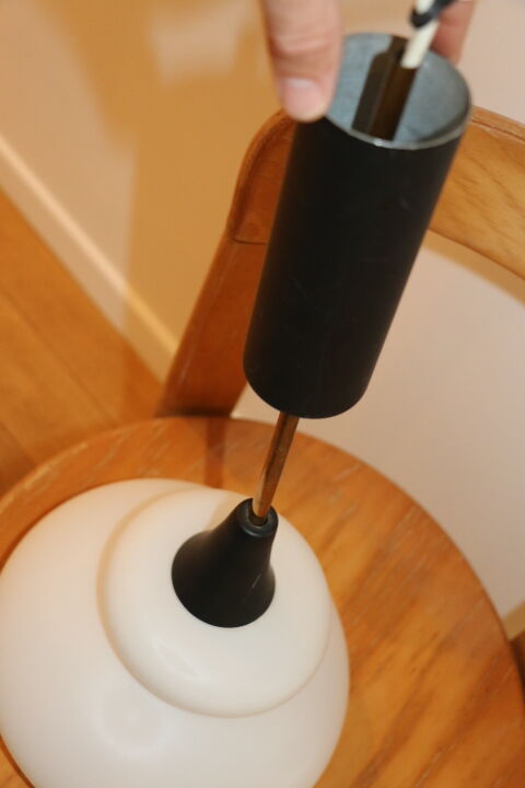 Opaline suspension lacquered steel and brass