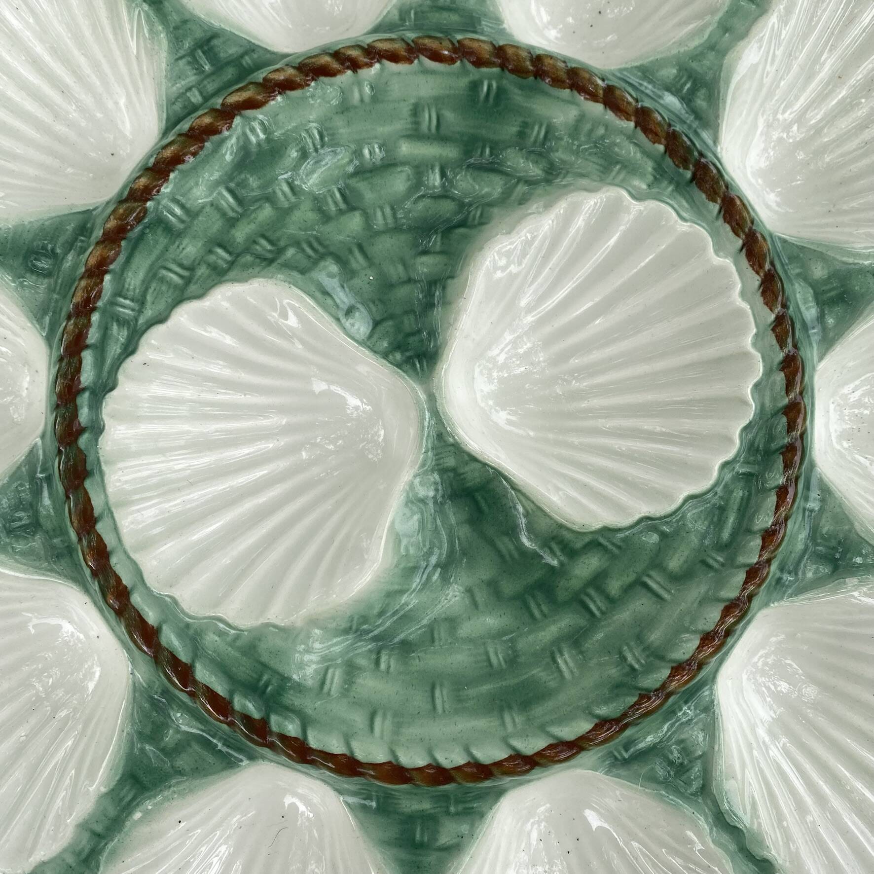 Vintage oyster service in majolica