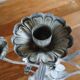 Antique chandelier in cast iron/metal and porcelain