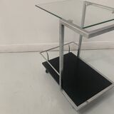 20th century chrome metal rolling serving table