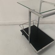20th century chrome metal rolling serving table