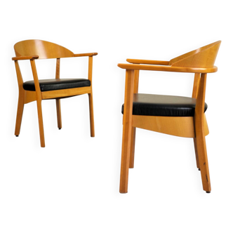Pair of Baumann armchairs, France 1980