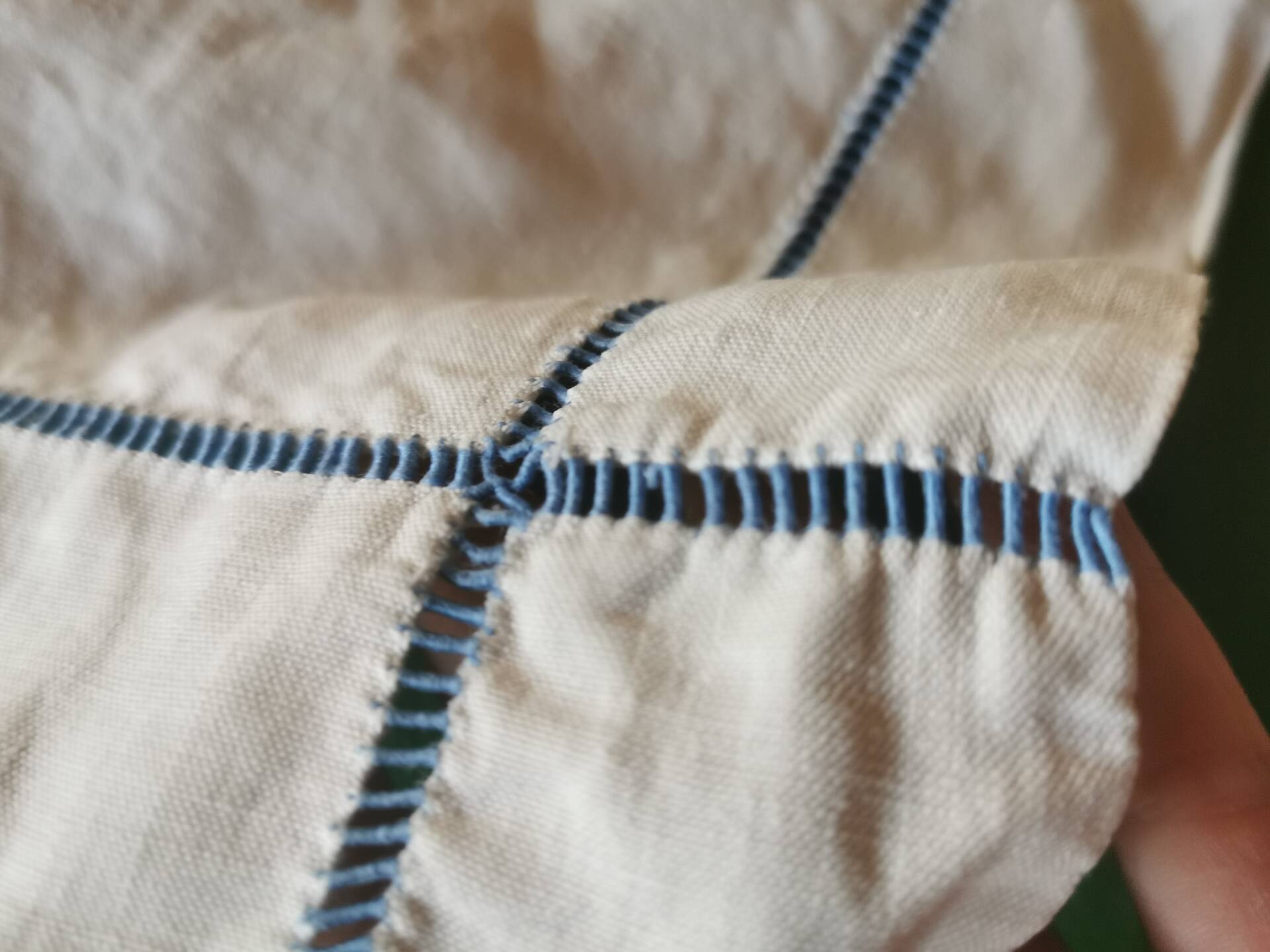 Pair of antique linen pillowcases with monogram