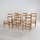 6 Superleggera dining chairs by Gio Ponti for Cassina, 1970’s