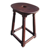 Antique church stool in solid oak