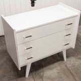 Scandinavian dresser 1960 3 drawers madeover brass bakelite