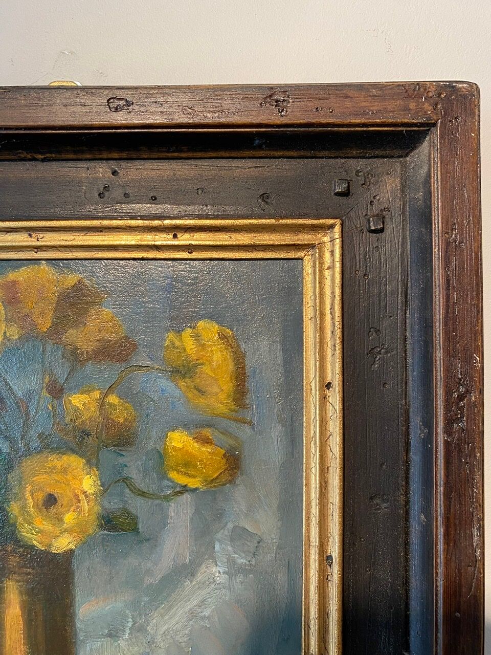 Tableau ancien , nature morte aux renoncules signé Abel Gay ( 1877-1961)