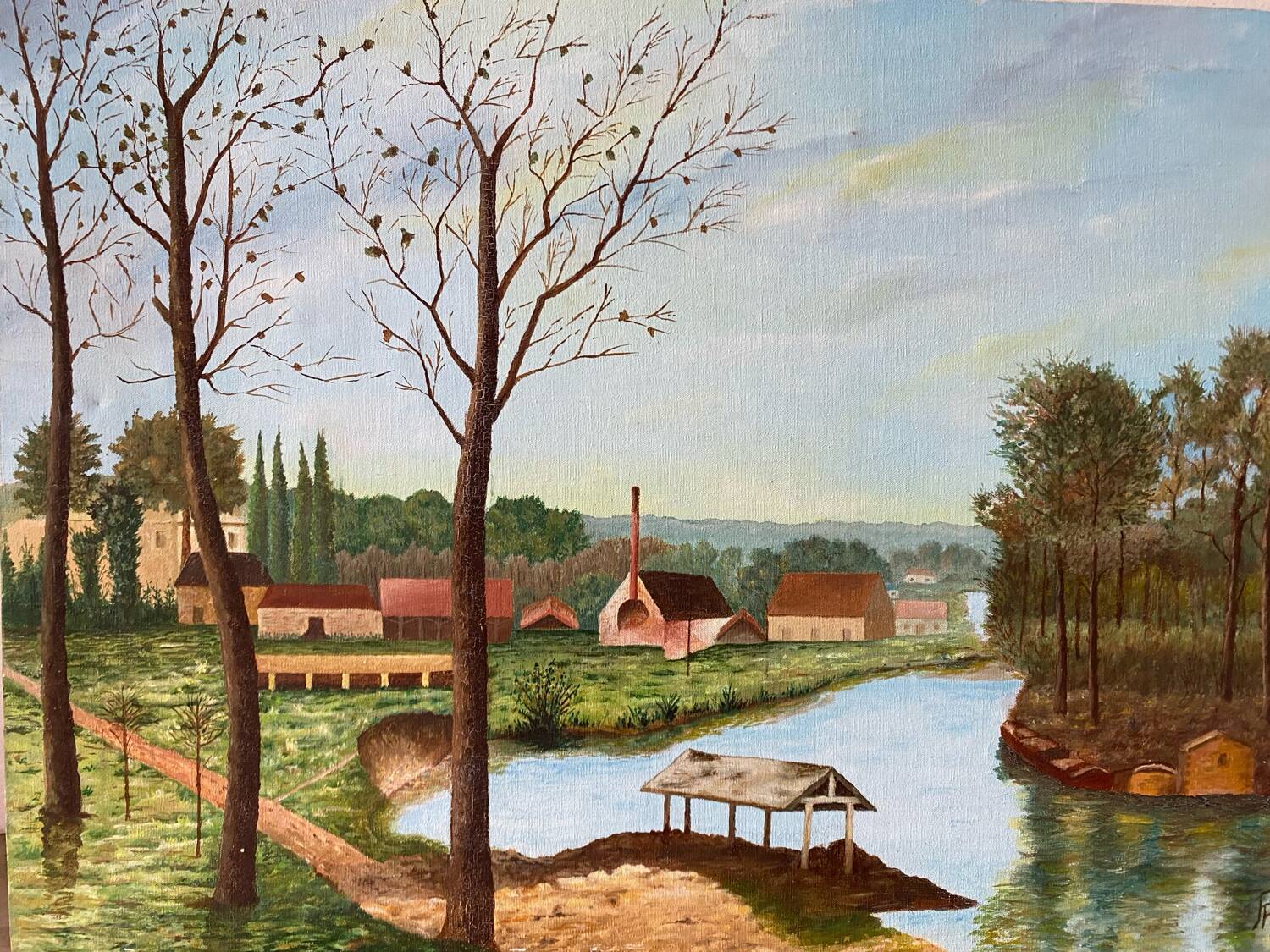 Naive landscape sign of the 20th century