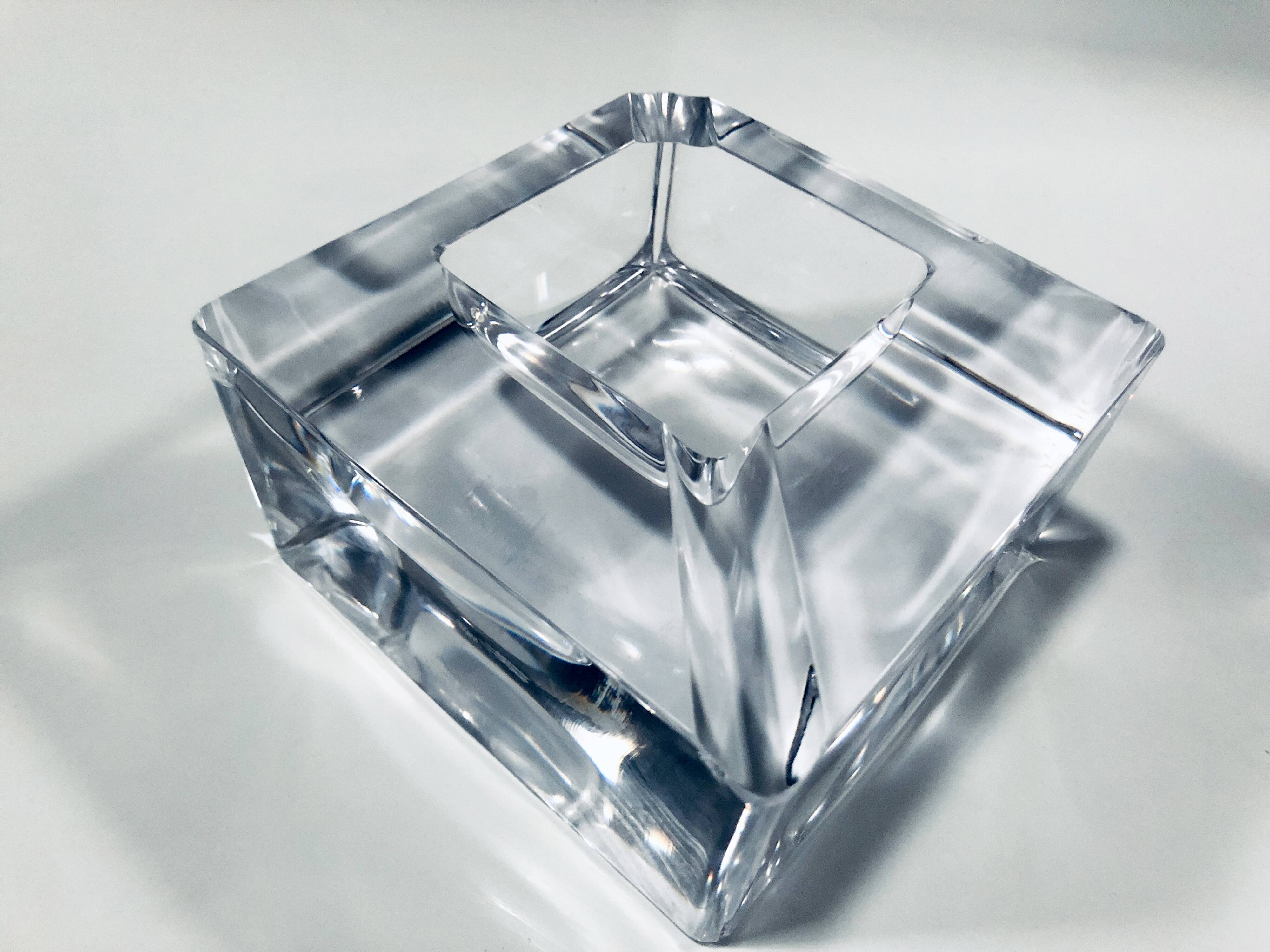 Large Vintage Ashtray • Crystal • Sèvres France • 1970