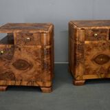 1935s pair of rare art deco bedside tables, Czechoslovakia