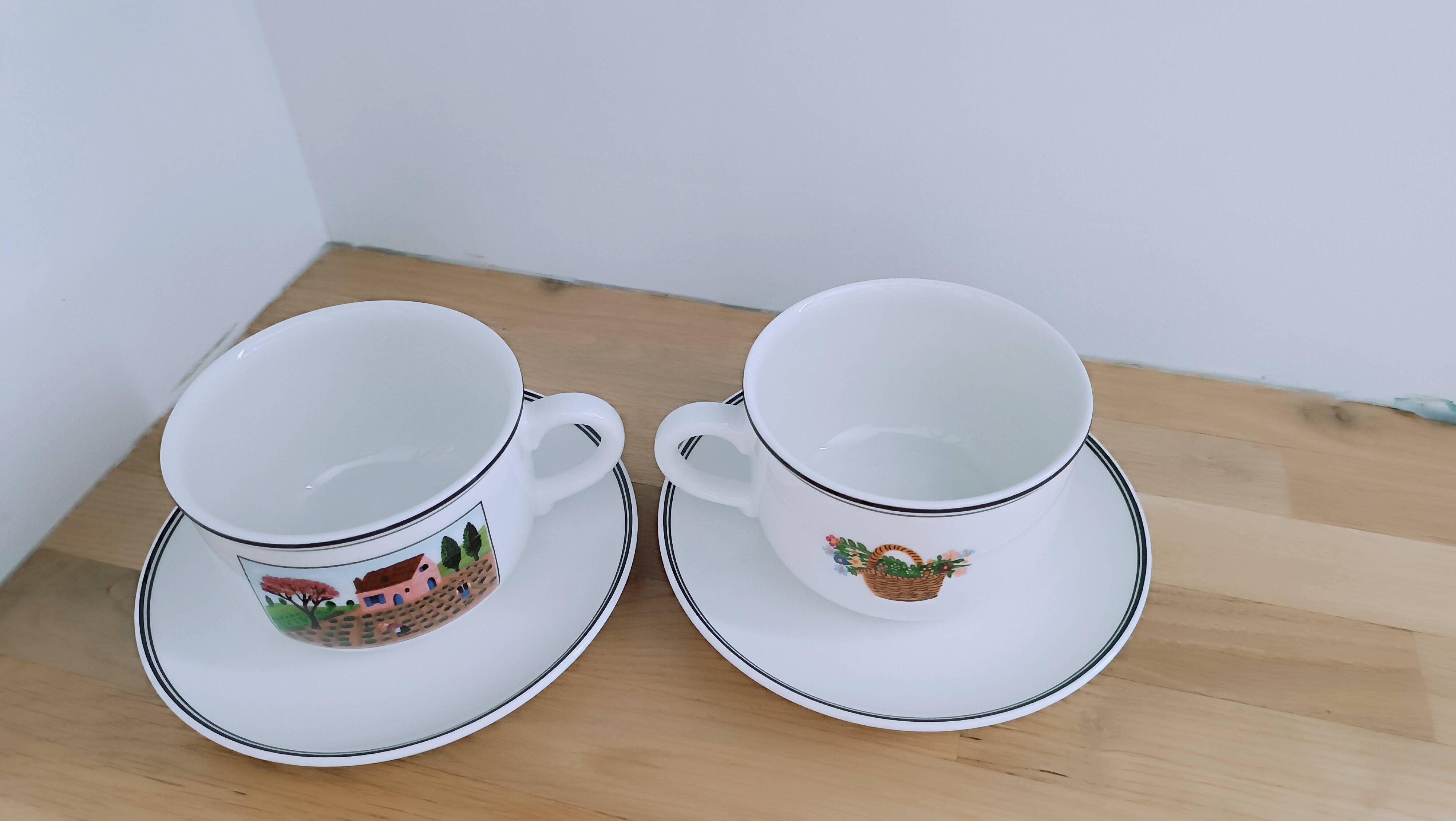 Cappuccino cups and saucers