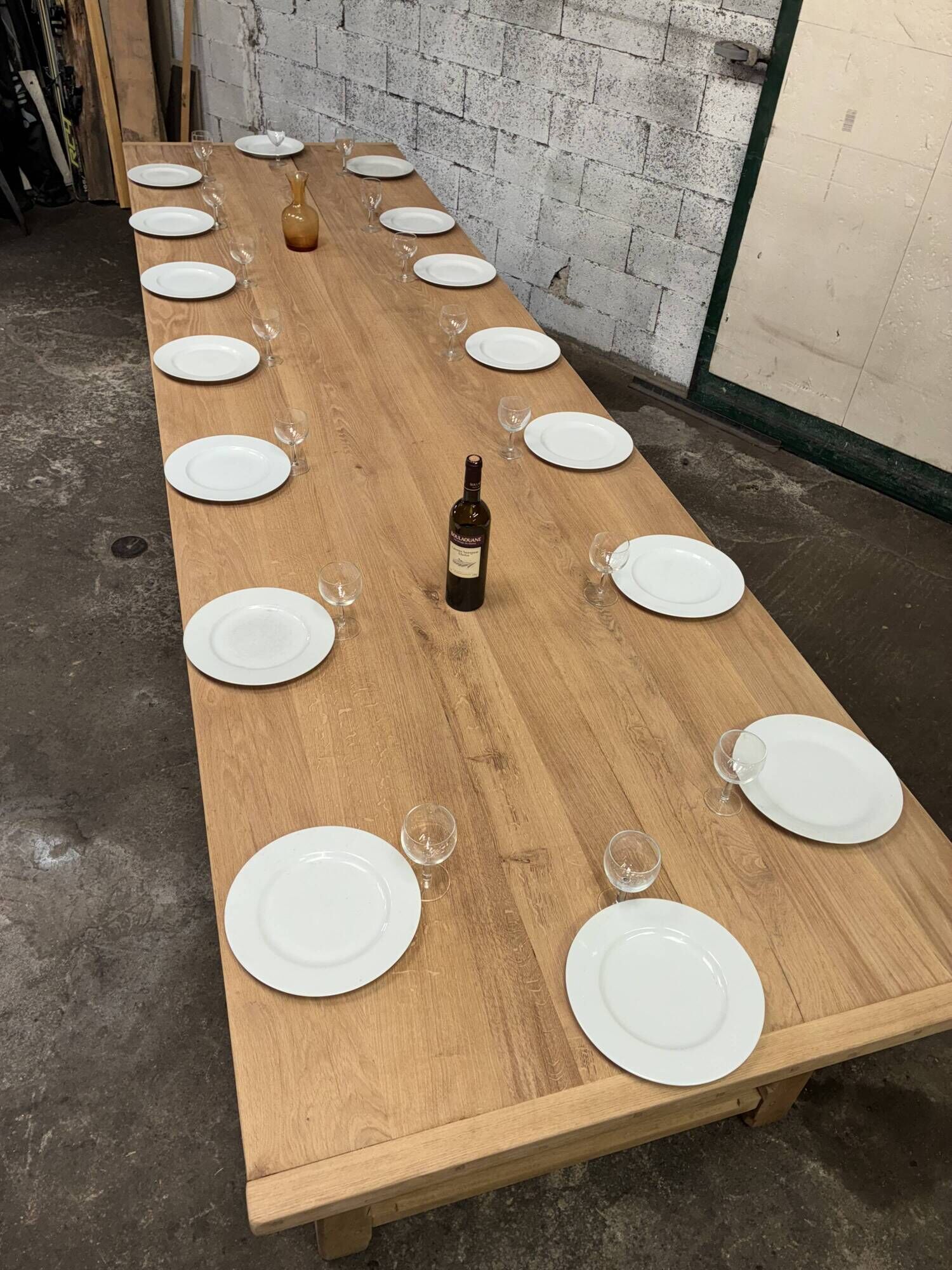 Solid oak farmhouse table