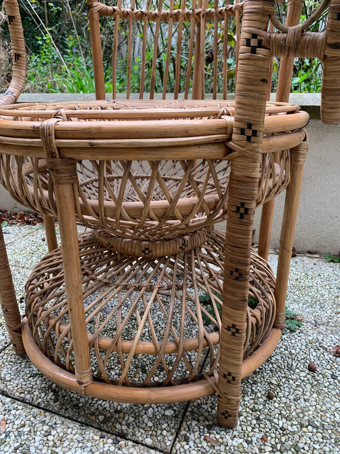 Peacock rattan armchair