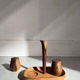 Scandinavian teak wood salt and pepper shaker set, 1950