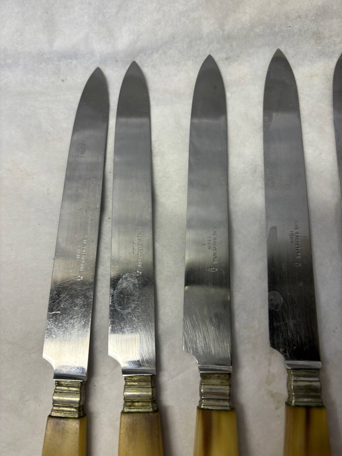 Set of 6 old stainless steel knives Gagne la couture