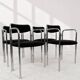 Vintage chairs with double chrome structure and black velvet. 70s