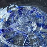 Large blue glass vase with inclusions – Murano art glassware