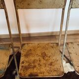 Set of 5 folding metal chairs
