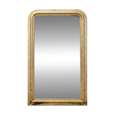 Ancien miroir Louis Philippe au mercure, dorure à l’or, fin 19ème