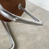 Bauhaus art deco console table in wood and chrome