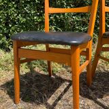 Pair of vintage solid beech chairs from the 60s and 70s