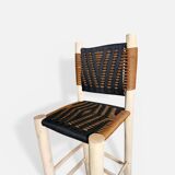 Moroccan bar stool in braided rope