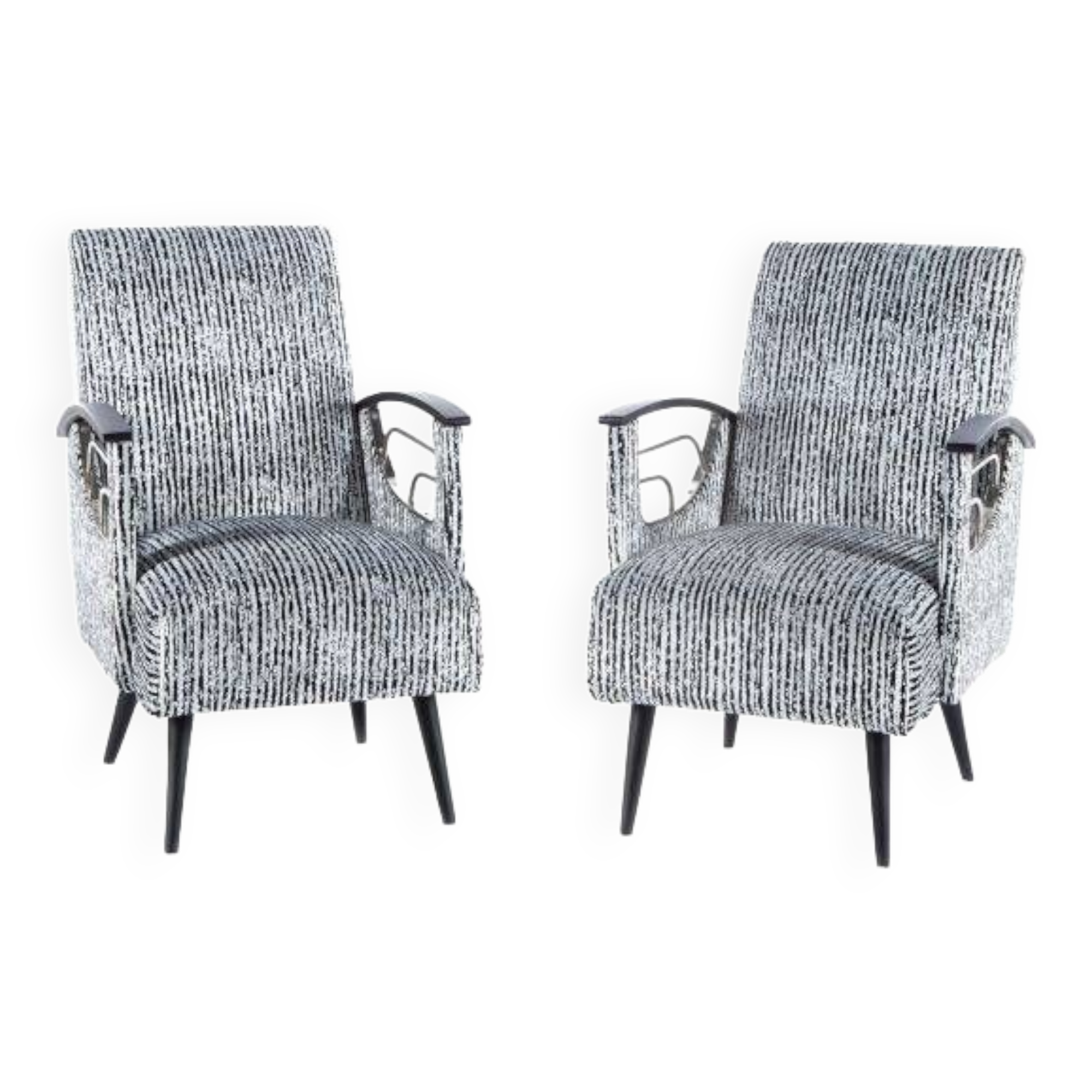 Set of 2 vintage cavalry armchairs, 1970s
