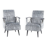 Set of 2 vintage cavalry armchairs, 1970s