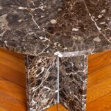 Round brown marble table