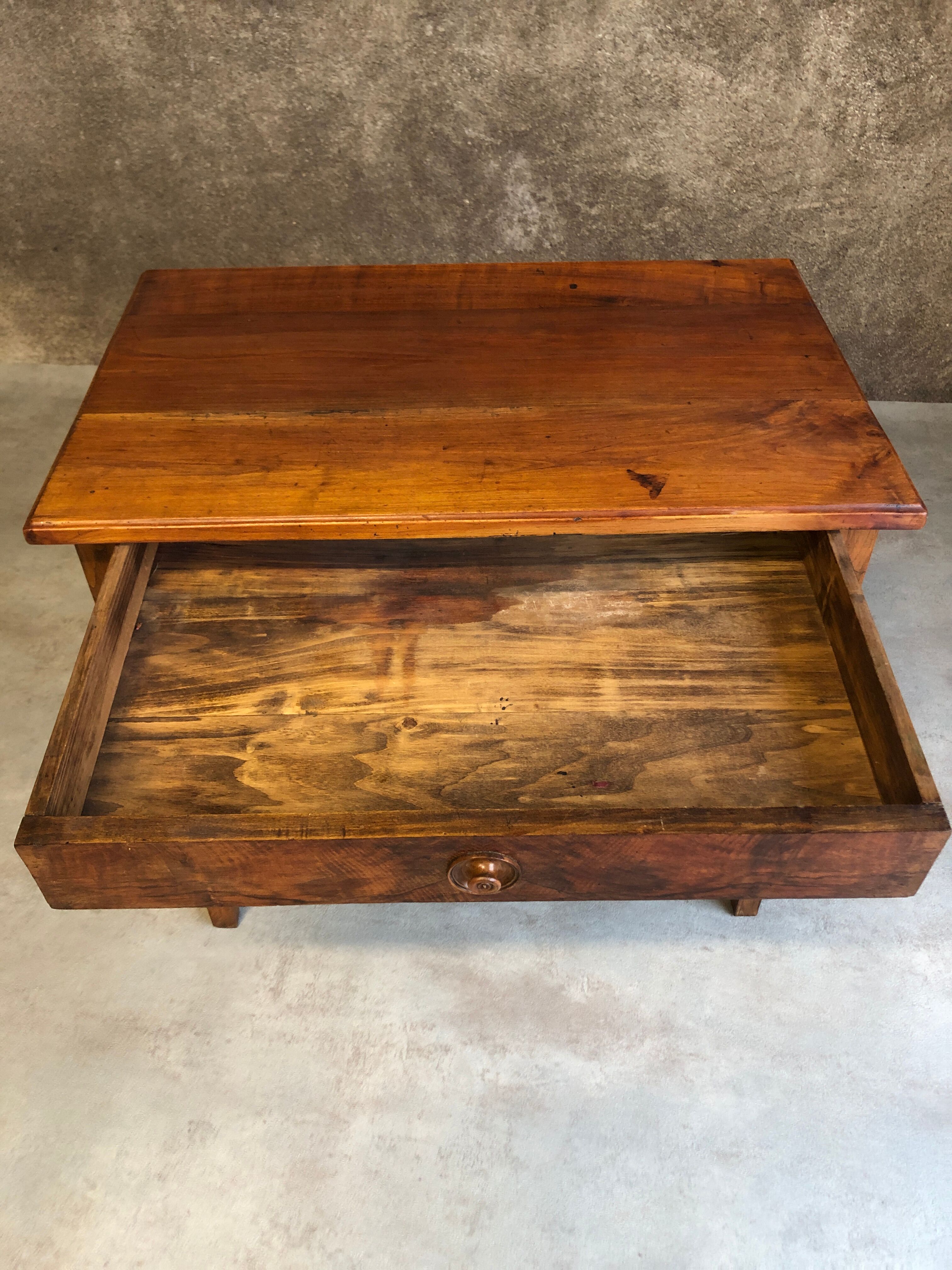 Walnut wood desk with a drawer