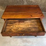 Walnut wood desk with a drawer