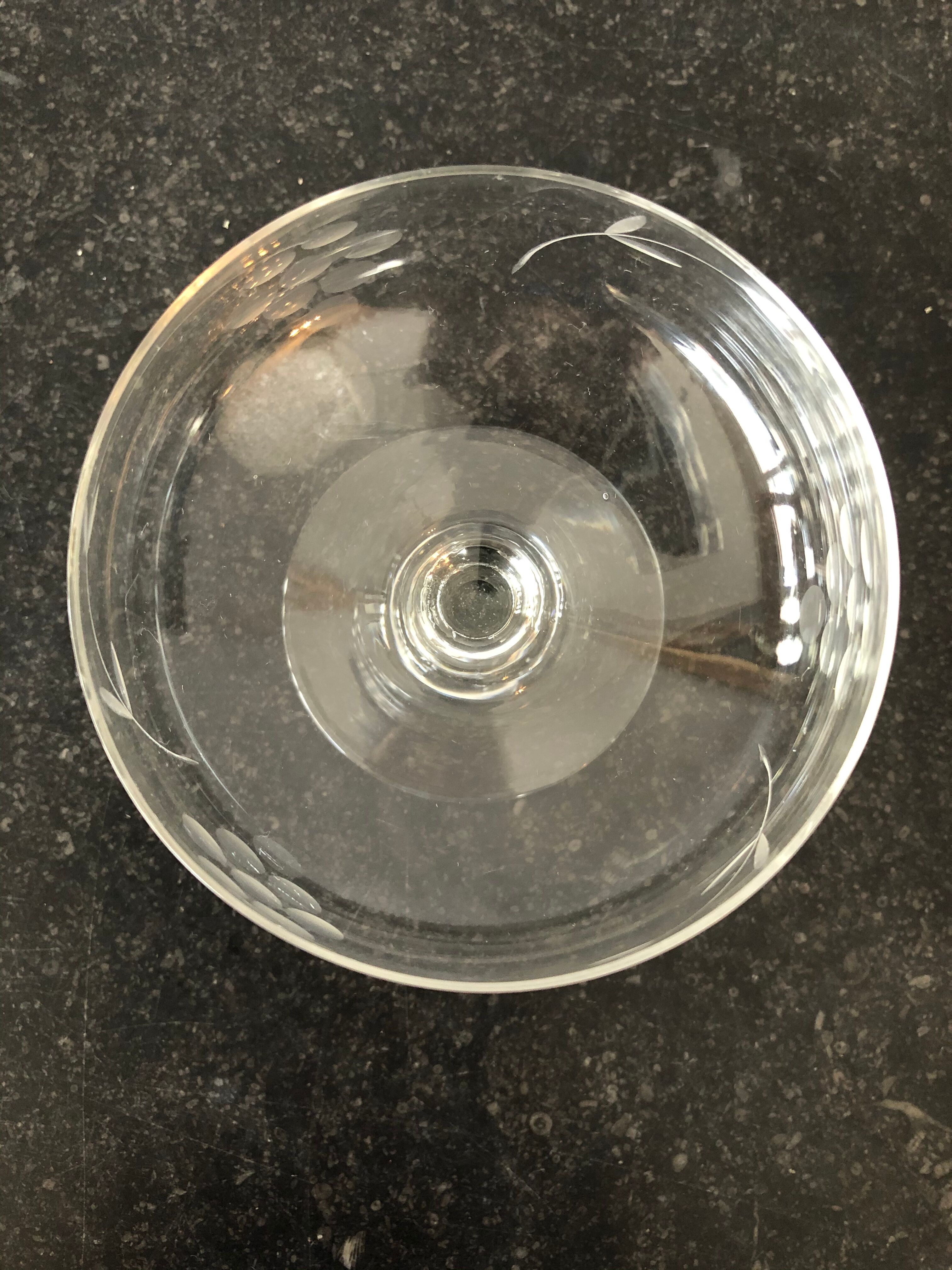 Set of 10 crystal champagne glasses
