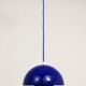 Blue enamelled suspension flowerpot by Verner Panton for Louis Poulsen, Denmark, 1969.