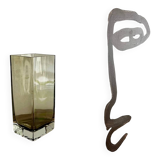 Rectangular Murano-style crystal vase