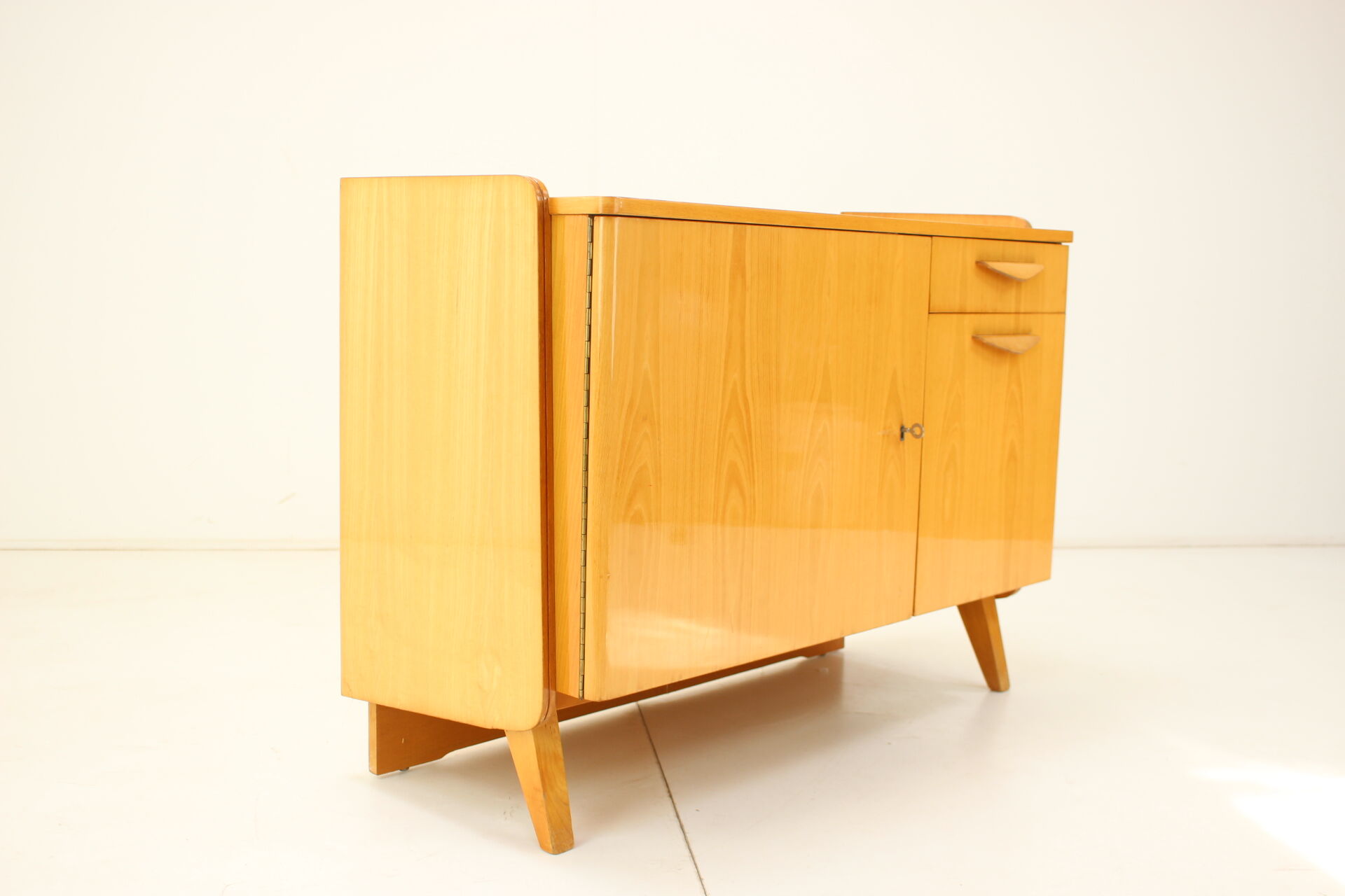 Mid-century cabinet high gloss by tatra pravenec, 1970s czechoslovakia