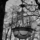 Superbe lustre Bronze Art Déco mélange de style, vers 1930/50, 3 branches 4