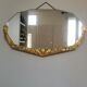 Miroir biseauté art déco dorée 65x38cm