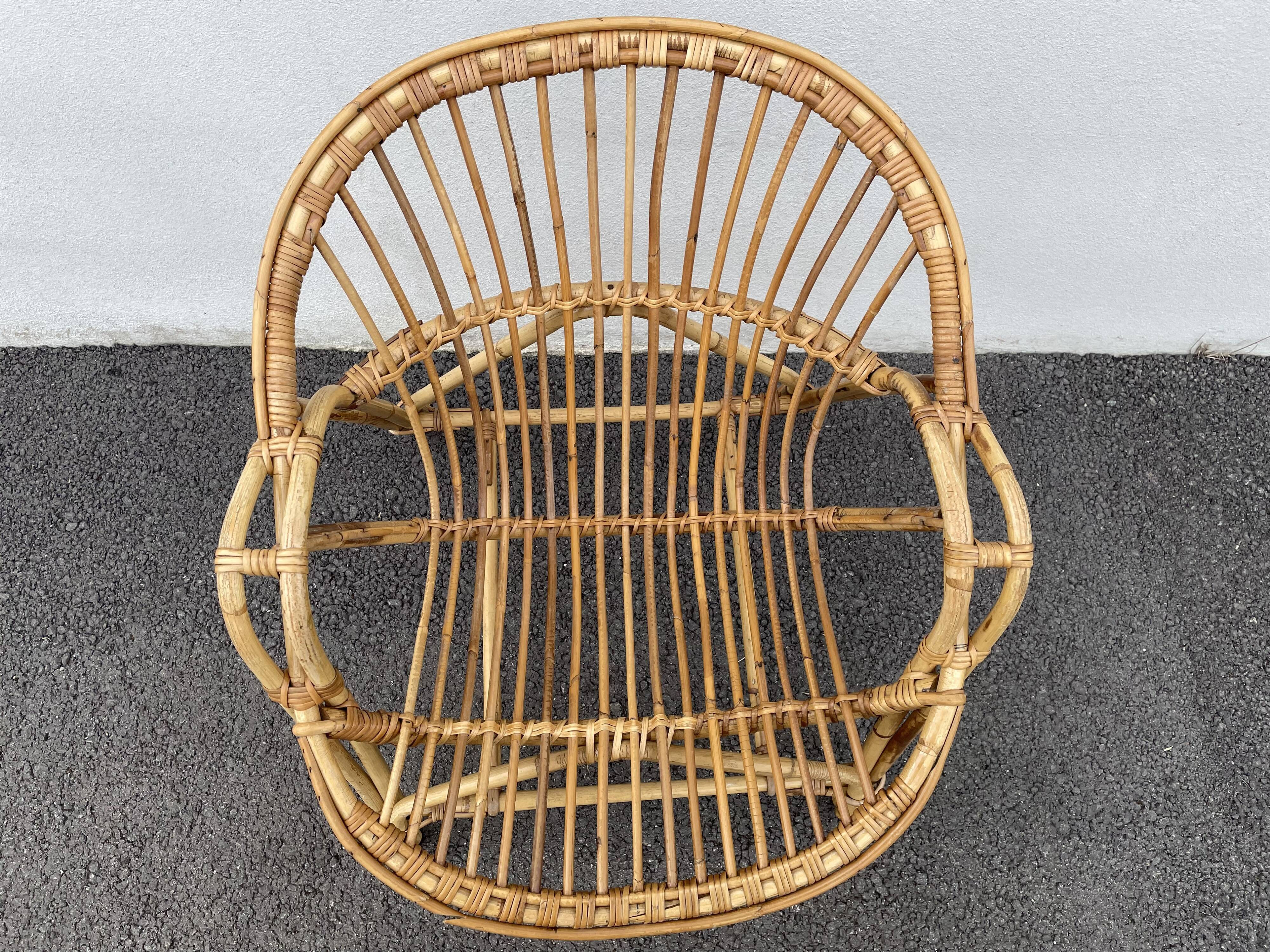 Rattan basket armchair