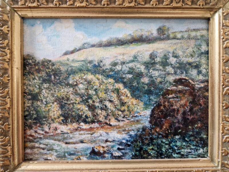 Jerzy Moscicki (Born in 1954) - Oil on canvas - Landscape with a stream