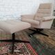 Armchair with Czech footrest, 1960, Munzar and Moravian