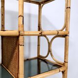 Bamboo Bookcase with Smoked Glass Shelves by Vivai del Sud, Italy