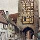 Tableau aquarelle Riquewir, Alsace en 1930 signée