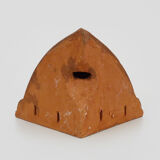 Corner wall lamp in terracotta with fruit decoration, signed D.Chadeau