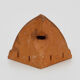 Corner wall lamp in terracotta with fruit decoration, signed D.Chadeau